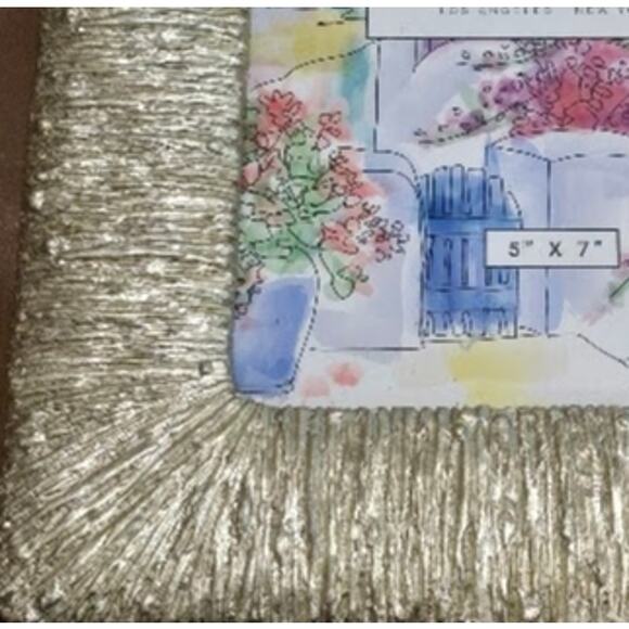 Rachel Zoe Silver Gold Textured Photo Frame – 5x7 New - Picture 3 of 5